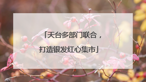 天台多部门联合，打造银发红心集市