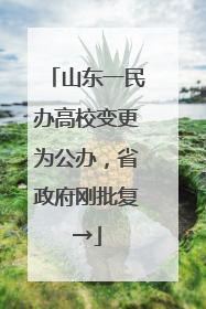 山东一民办高校变更为公办，省政府刚批复→