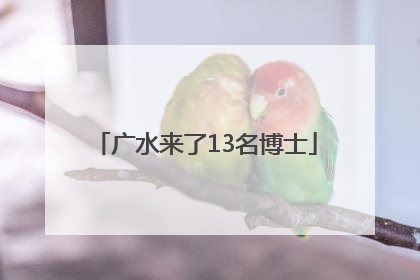 广水来了13名博士