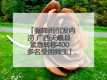 强降雨引发内涝 广西天峨县紧急转移400多名受困师生