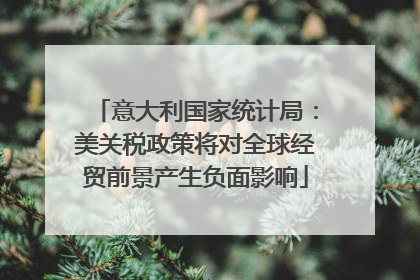 意大利国家统计局：美关税政策将对全球经贸前景产生负面影响