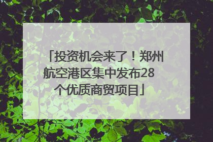 投资机会来了！郑州航空港区集中发布28个优质商贸项目