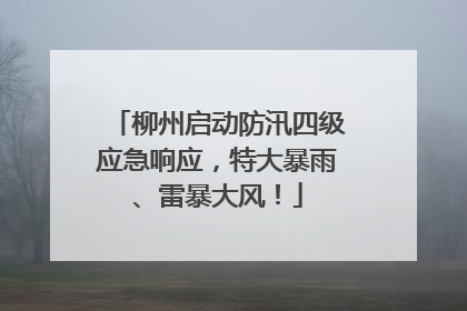 柳州启动防汛四级应急响应，特大暴雨、雷暴大风！