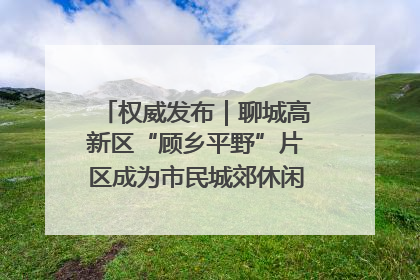 权威发布｜聊城高新区“顾乡平野”片区成为市民城郊休闲全新目的地