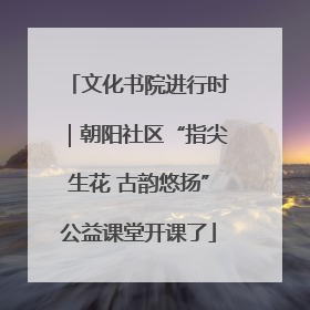 文化书院进行时｜朝阳社区“指尖生花 古韵悠扬”公益课堂开课了