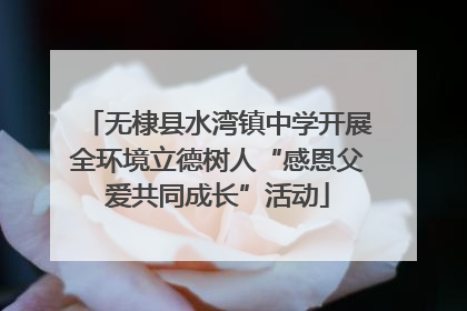 无棣县水湾镇中学开展全环境立德树人“感恩父爱共同成长”活动