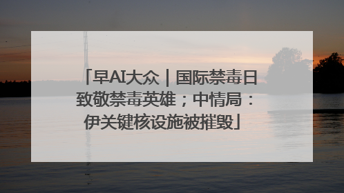 早AI大众｜国际禁毒日 致敬禁毒英雄；中情局：伊关键核设施被摧毁