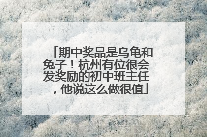 期中奖品是乌龟和兔子！杭州有位很会发奖励的初中班主任，他说这么做很值