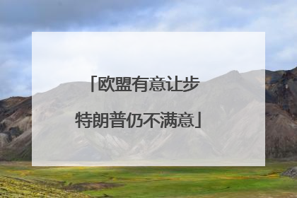 欧盟有意让步 特朗普仍不满意