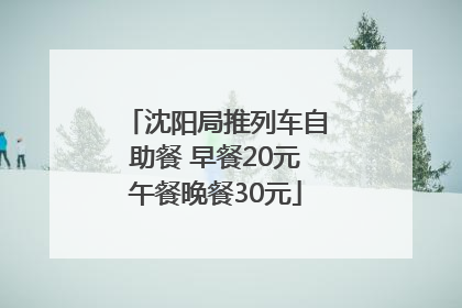 沈阳局推列车自助餐 早餐20元午餐晚餐30元