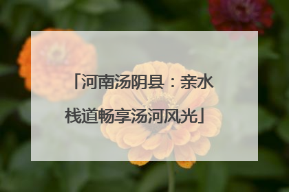 河南汤阴县：亲水栈道畅享汤河风光