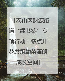泰山区财源街道“绿书签”专项行动：多点开花共筑幼苗清朗成长空间