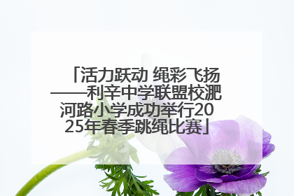 活力跃动 绳彩飞扬——利辛中学联盟校淝河路小学成功举行2025年春季跳绳比赛