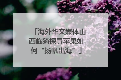 海外华文媒体山西临猗探寻苹果如何“扬帆出海”