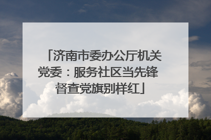 济南市委办公厅机关党委：服务社区当先锋 督查党旗别样红