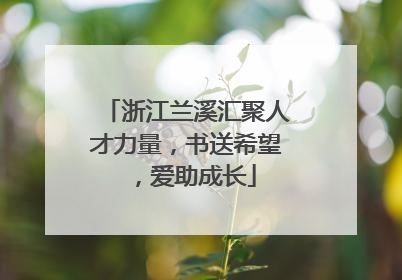 浙江兰溪汇聚人才力量，书送希望，爱助成长