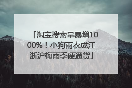 淘宝搜索量暴增1000%！小狗雨衣成江浙沪梅雨季硬通货