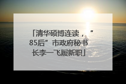 清华硕博连读，“85后”市政府秘书长李一飞履新职