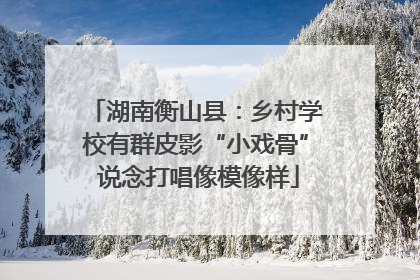 湖南衡山县：乡村学校有群皮影“小戏骨” 说念打唱像模像样