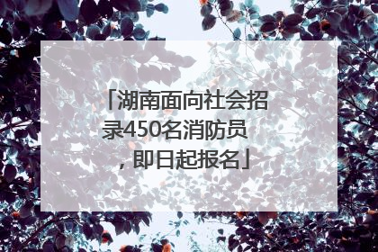湖南面向社会招录450名消防员，即日起报名