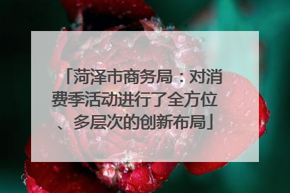 菏泽市商务局：对消费季活动进行了全方位、多层次的创新布局
