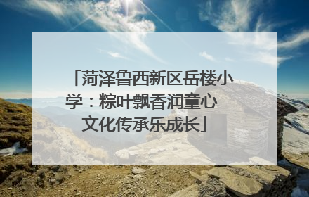 菏泽鲁西新区岳楼小学：粽叶飘香润童心 文化传承乐成长