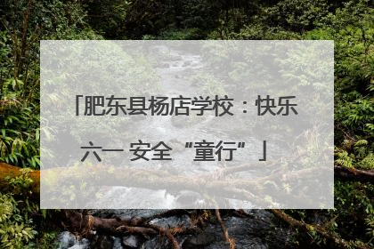 肥东县杨店学校：快乐六一 安全“童行”