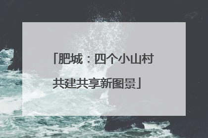 肥城：四个小山村共建共享新图景