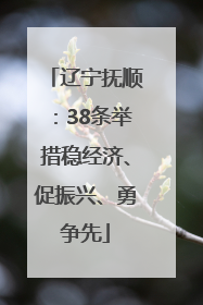 辽宁抚顺：38条举措稳经济、促振兴、勇争先