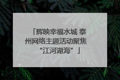 辉映幸福水城 泰州网络主题活动聚焦“江河湖海”