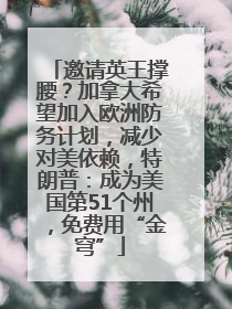 邀请英王撑腰？加拿大希望加入欧洲防务计划，减少对美依赖，特朗普：成为美国第51个州，免费用“金穹”