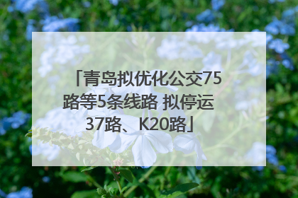 青岛拟优化公交75路等5条线路 拟停运37路、K20路