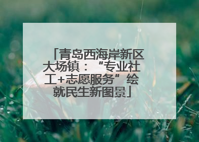 青岛西海岸新区大场镇：“专业社工+志愿服务”绘就民生新图景