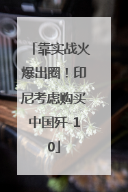 靠实战火爆出圈！印尼考虑购买中国歼-10