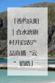 香约庆阳｜合水唐旗村开启农产品直播“云”销路
