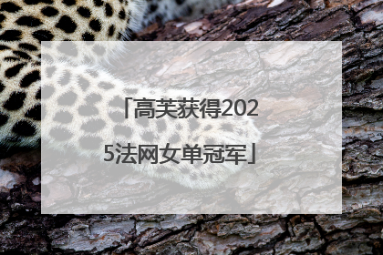 高芙获得2025法网女单冠军