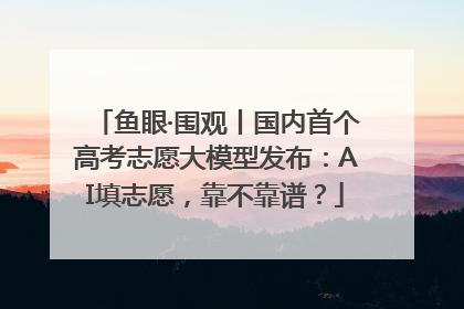 鱼眼·围观丨国内首个高考志愿大模型发布：AI填志愿，靠不靠谱？