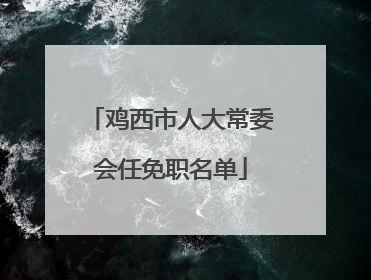 鸡西市人大常委会任免职名单