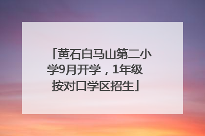黄石白马山第二小学9月开学，1年级按对口学区招生