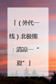 （外代一线）北极熊：清凉一“夏”