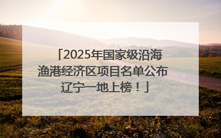 2025年国家级沿海渔港经济区项目名单公布 辽宁一地上榜！