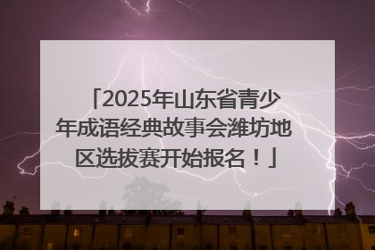 2025年山东省青少年成语经典故事会潍坊地区选拔赛开始报名！