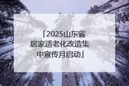 2025山东省居家适老化改造集中宣传月启动