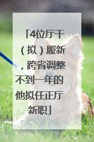 4位厅干（拟）履新，跨省调整不到一年的他拟任正厅新职